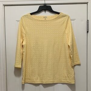 4/$10 Croft & Barrow 100% Cotton Light Yellow Top
